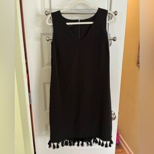 AB Studio Black Sleeveless V-Neck Sheath Dress